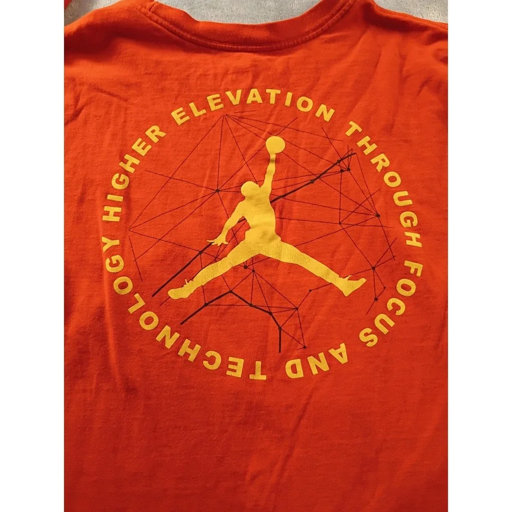 Jordan Shirt Mens Medium Orange Mind Over Matter Long Sleeve Graphic Tee Jumpman